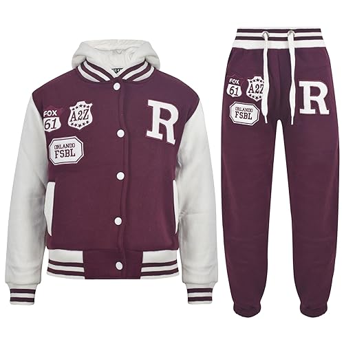A2Z 4 Kids Baseball Trainingsanzug B.B Kapuzenpullover Mit - B.B Tracksuit Wine 7-8 von A2Z 4 Kids