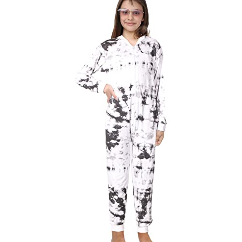 A2Z 4 Kids Baumwolle Onesie Für Kinder Strampelanzug Pyjama - Cotton Onesie 250 Tie Dye Black 5-6 von A2Z 4 Kids