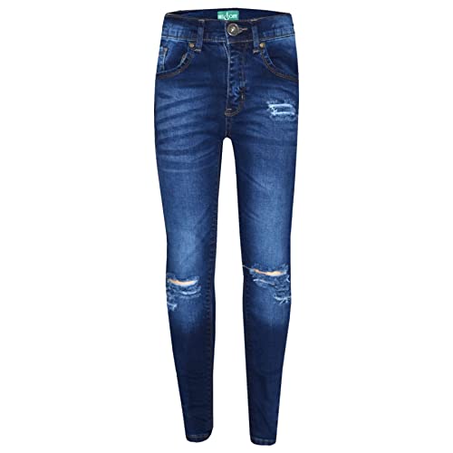 A2Z 4 Kids Denim Gerippt Jeans Komfort Strecken Skinny Hose Trousers - Girls Jeans Ripped Blue 11-12. von A2Z 4 Kids
