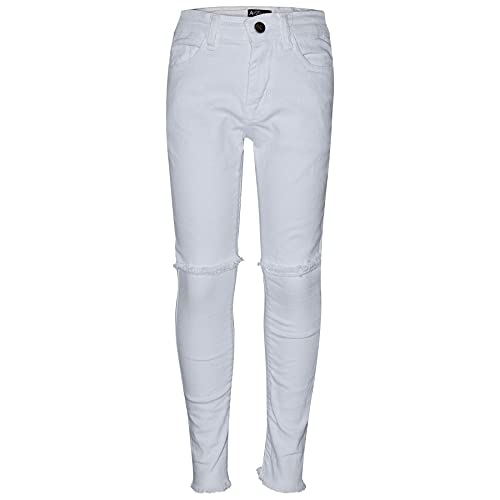 A2Z 4 Kids Denim Gerippt Jeans Komfort Strecken Skinny Hose Trousers - Girls Jeans Ripped White 7-8 von A2Z 4 Kids