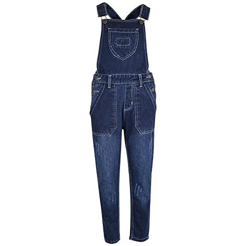 A2Z 4 Kids Denim Latzhose Gerippt Jeans Voll Länge Dunkelblau - DungareeD83 Dark Blue._13 von A2Z 4 Kids