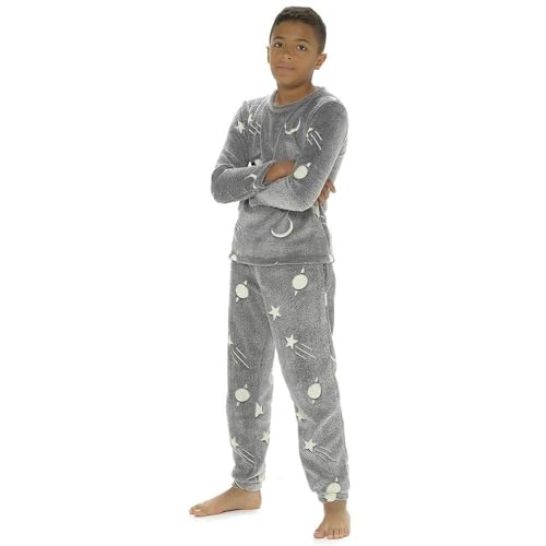 A2Z 4 Kids Fleece Pyjama Für Mädchen und Jungen Leuchtet Im Dunkeln Weich - PJS AZ010 Planet 5-6 von A2Z 4 Kids