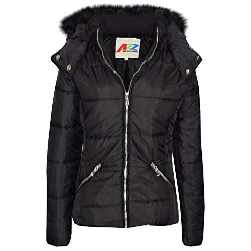 A2Z 4 Kids Gesteppt Senf Puffer Mantel Gepolstert Parka Jacke - Jacket Puffer 414 Black 9-10 von A2Z 4 Kids