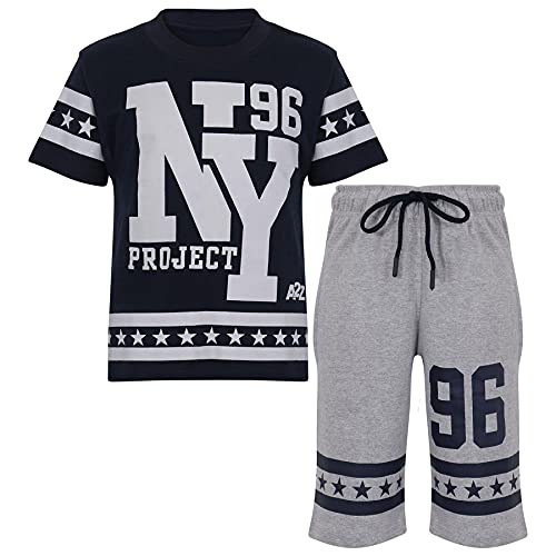 A2Z 4 Kids Jongens Meisjes T-shirt Korte Set - NY Shorts Set Navy 13 von A2Z 4 Kids