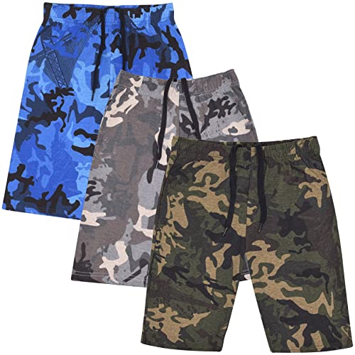 A2Z 4 Kids Jungs Shorts Baumwoll Stretch Lässig Sommer Knielang - Shorts S07 Camo 3 Pack 7-8 von A2Z 4 Kids