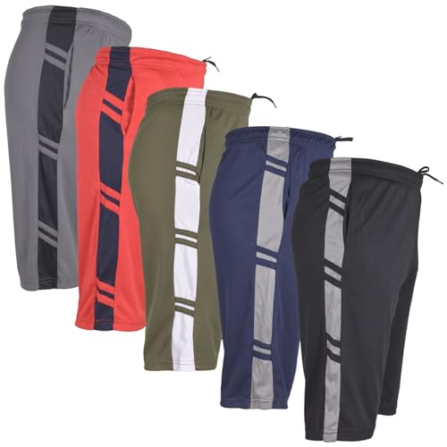 A2Z 4 Kids Jungen 5er Pack Knielange Leichte Mesh Sport - Shorts S09 5 Pack Set 4 XL von A2Z 4 Kids