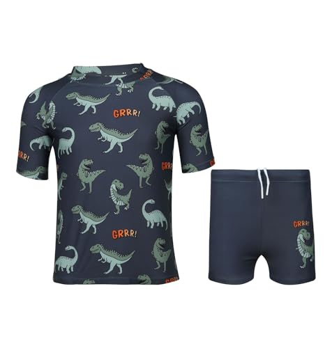 A2Z 4 Kids Jungen Badeanzug Zweiteilig Oberteil Und Badehose Shorts Set Badeanzug - SW Set 871 Dinosaur 13-14 von A2Z 4 Kids