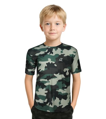 A2Z 4 Kids Jungen Camouflage Active T Shirts Kurzarm T-Shirts Kinder Sport Armee - T Shirt 556 Camo Green 9-10 von A2Z 4 Kids