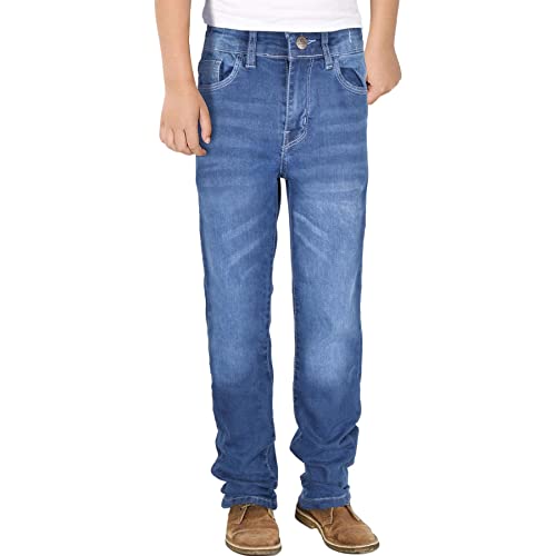 A2Z 4 Kids Jungen Entspannt Gerade Passform Jeans Für Teenager Dehnbar - Jeans JN63 Mid Blue 11-12 von A2Z 4 Kids