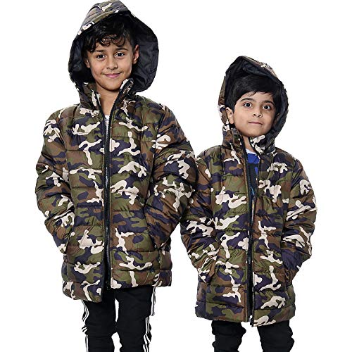 A2Z 4 Kids Jungen Jacke Camouflage Puffer Mantel Gepolsterte Parka Jacke Zurück Zur Schule Kragen - Jacket JK25 Camo Green 11-12 von A2Z 4 Kids