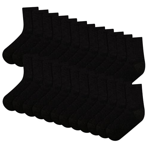 A2Z 4 Kids Jungen Mädchen 12Er-Pack Kinder-Schulsocken - Socks 970 12 Pack Black 6-9 von A2Z 4 Kids