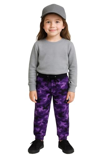 A2Z 4 Kids Jungen Mädchen Jogger Jogginghose Trainingshose - Fleece Trouser Camo Purple 9-10 von A2Z 4 Kids