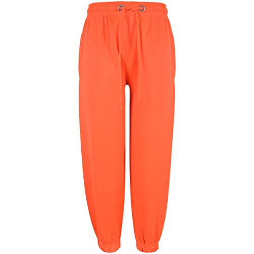 A2Z 4 Kids Jungen Mädchen Jogger Jogginghose Trainingshose - Fleece Trouser Neon Orange 7-8 von A2Z 4 Kids