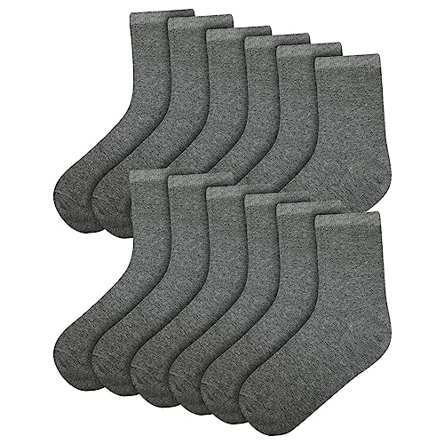 A2Z 4 Kids Jungen Mädchen Kinder Kids Der Rücken Zu Schule Baumwolle Reich - Socks 970 6 Pack Grey 10-14 von A2Z 4 Kids