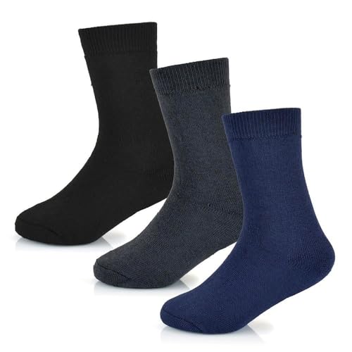 A2Z 4 Kids Jungen Mädchen Thermal Socken Ultimativ Winter Wärme Dick Winter - Socks AZ698 Black/Grey/Navy 3 Pack 11-14 von A2Z 4 Kids