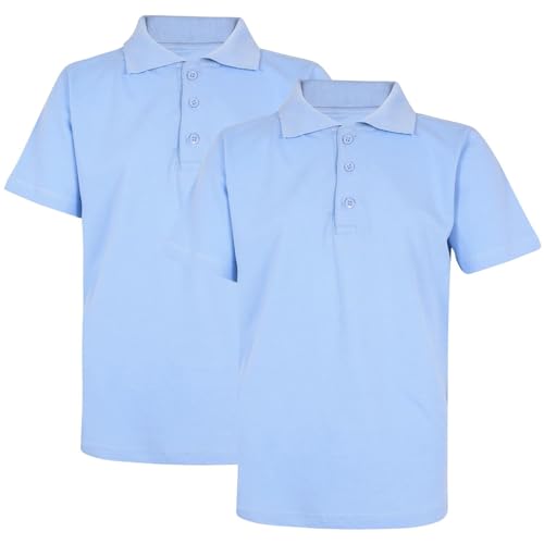 A2Z 4 Kids Jungen PoloT Shirts Schlicht Sommer - PL Polo T Shirt Sky Blue 2 Pack 5-6 von A2Z 4 Kids