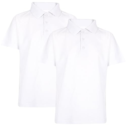 A2Z 4 Kids Jungen PoloT Shirts Schlicht Sommer - PL Polo T Shirt White 2 Pack 15-16 von A2Z 4 Kids