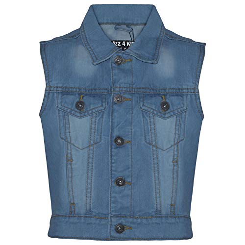 A2Z 4 Kids Jungs Denim Jacke Mode Jeans Weste - Denim Jacket JK18 Light Blue 3-4 von A2Z 4 Kids