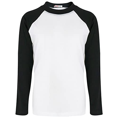 A2Z 4 Kids Jungs Plain Lang Ärmel Lightweight Sportbekleidung - T Shirt PL425 Black 7-8 von A2Z 4 Kids