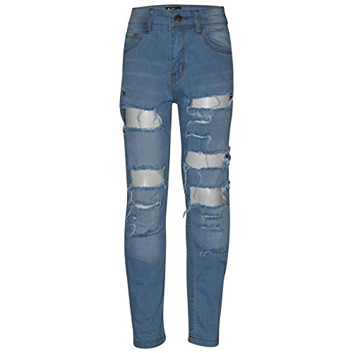 A2Z 4 Kids Jungs Ripped Denim Jeans Komfortabel Strecken - Jeans JN57 Light Blue 5-6 von A2Z 4 Kids