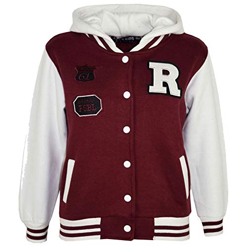 a2z4kids B.B Kapuzen R Mode NYC/Fuchs Jacke Varsity Baseball - B.B Wine 9-10 von A2Z 4 Kids