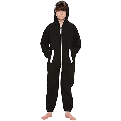 A2Z 4 Kids Kinder Einteiler Super Sanft Kinder Bequem Loungewear Schlafkleidung - Onesie 351 Black 11-12 von A2Z 4 Kids