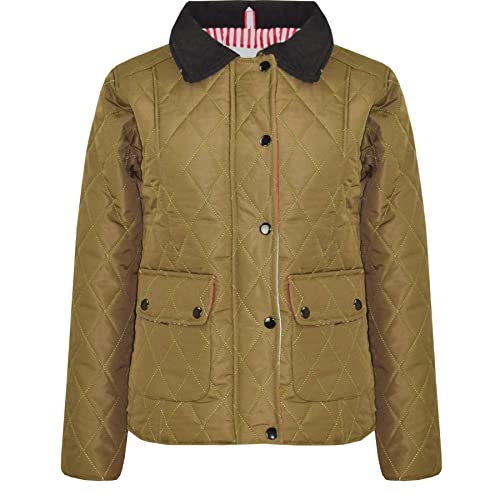 A2Z 4 Kids Kinder Jacke Mädchen Gesteppt Gepolsterter - Girls Quilted Jacket 038 Khaki 9-10. von A2Z 4 Kids