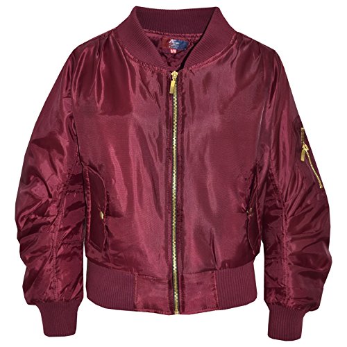 A2Z 4 Kids Kinder Jacke Mädchen Jungen Bomber - MA1 Jacket Ruch Wine 9-10 von A2Z 4 Kids