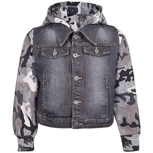 A2Z 4 Kids Kinder Jungen Denim Jacken Designer Vlies - Jacket JK15 CamoCharcoal 9-10 von A2Z 4 Kids