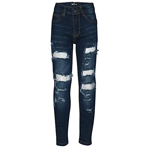 A2Z 4 Kids Kinder Jungen Dünn Jeans Designer Denim Ripped Mode Biker - Jeans JN57 Dark Blue 11-12 von A2Z 4 Kids