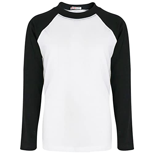 A2Z 4 Kids Raglan Stil T Shirt Farbe Kontrast Spitze Super - T Shirt PL425 Black 11-12 von A2Z 4 Kids