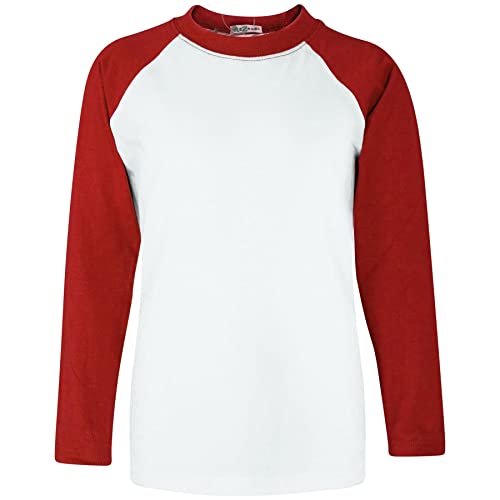 A2Z 4 Kids Raglan Stil T Shirt Farbe Kontrast Spitze Super - T Shirt PL425 Red 13 von A2Z 4 Kids