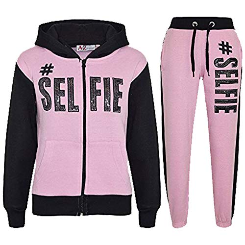 A2Z 4 Kids Kinder Jungen Mädchen Trainingsanzug Designer A2Z #Selfie Mit Kapuzen - T.S #Selfie Baby Pink Black_.5-6 von A2Z 4 Kids