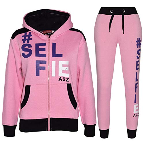 A2Z 4 Kids Kinder Jungen Mädchen Trainingsanzug Designer A2Z #Selfie Mit Kapuzen - T.S Selfie 01 Baby Pink_.5-6 von A2Z 4 Kids