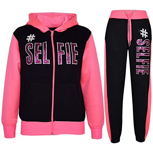 A2Z 4 Kids Kinder Jungen Mädchen Trainingsanzug Designer A2Z #Selfie Mit Kapuzen - T.S #SELFIE Black Neon Pink_.5-6 von A2Z 4 Kids