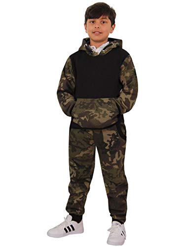 A2Z 4 Kids Kinder Jungen Mädchen Trainingsanzug Designer Camouflage Aufdruck - T.S Camo 604 Green Black 9-10 von A2Z 4 Kids