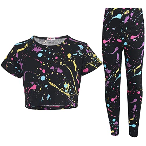 A2Z 4 Kids Kinder Mädchen Crop Top & Legging Designer - Splash 240 Crop Legging Set._11-12 von A2Z 4 Kids