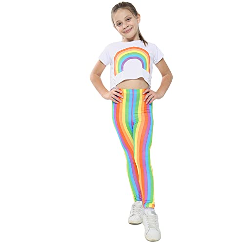 A2Z 4 Kids Kinder Mädchen Crop Top & Legging Sets Designer Regenbogen Aufdrucken - Rainbow 270 Crop & Leg White 5-6 von A2Z 4 Kids