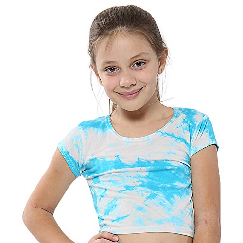 A2Z 4 Kids Kinder Mädchen Crop Tops Tie Dye Print Stilvoll Fahsion Trendy T-Shirt Tank Top & Tees New Age 5 6 7 8 9 10 11 12 13 Jahre Gr. 9-10 Jahre, blau von A2Z 4 Kids