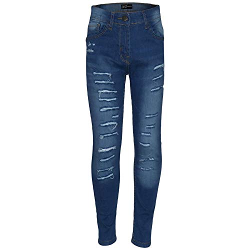 A2Z 4 Kids Kinder Mädchen Dehnbar Denim Jeans Gerippt - Jeans JN31 Mid Blue 13 von A2Z 4 Kids