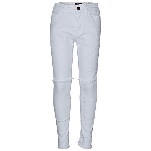 A2Z 4 Kids Kinder Mädchen Dehnbar Denim Jeans Zerrissen Verblasst Dünn - Jeans JN33 White 7-8 von A2Z 4 Kids