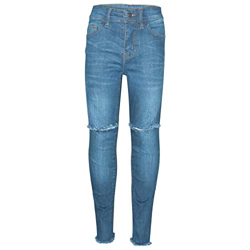 A2Z 4 Kids Kinder Mädchen Dehnbar Denim Jeans Zerrissen Verblasst Dünn - Jeans JN33 Light Blue 7-8 von A2Z 4 Kids