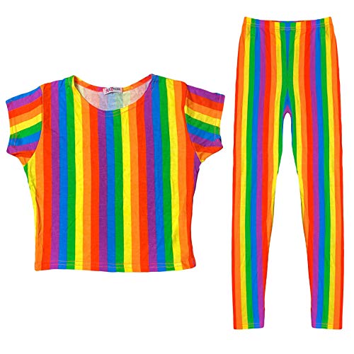 A2Z 4 Kids Kinder Mädchen Designer Regenbogen Aufdruck Modisch - Rainbow Crop & Legging Set 13 von A2Z 4 Kids