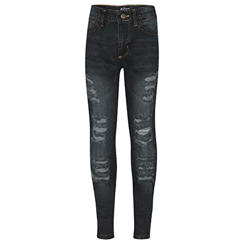 A2Z 4 Kids Kinder Mädchen Denim Ripped Kompfort Skinny Strecken - Girls Jeans JN28 Black 9-10 von A2Z 4 Kids