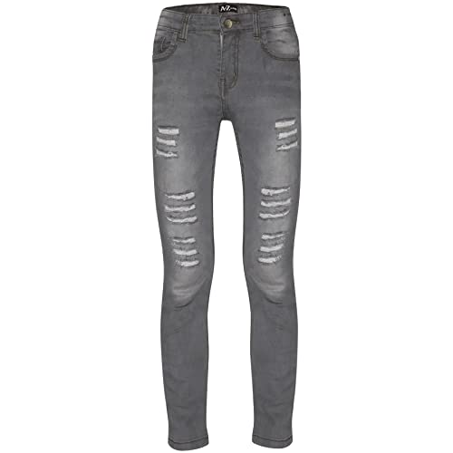 A2Z 4 Kids Kinder Mädchen Denim Ripped Kompfort Skinny Strecken - Girls Jeans JN28 Grey 7-8 von A2Z 4 Kids