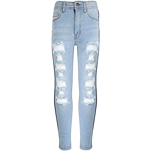 A2Z 4 Kids Kinder Mädchen Dünn Jeans Designer Denim - JeansM618 Light Blue 13-14 von A2Z 4 Kids