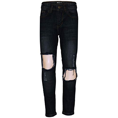 A2Z 4 Kids Kinder Mädchen Dünn Zerrissen Jeans Designer Denim Modisch Mode Dehnbar Jeggings - Jeans JN30 Black 11-12 von A2Z 4 Kids