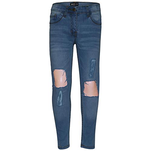 A2Z 4 Kids Kinder Mädchen Dünn Zerrissen Jeans Designer Denim Modisch Mode Dehnbar Jeggings - Jeans JN30 Light Blue 11-12 von A2Z 4 Kids