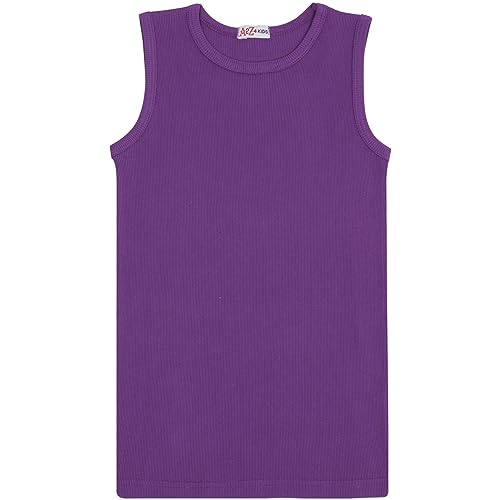 A2Z 4 Kids Mädchen Geripptes Weste Top Baumwolle Stilvolles Oberteil - Vest 002 Purple 9-10 von A2Z 4 Kids