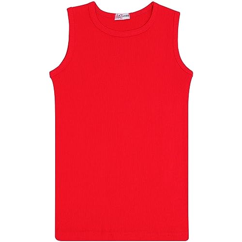 A2Z 4 Kids Mädchen Geripptes Weste Top Baumwolle Stilvolles Oberteil - Vest 002 Red 13 von A2Z 4 Kids